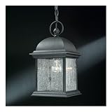 Calais Outdoor Hanging Lantern in Matte Black