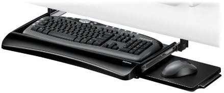 Office Suites - Underdesk Keyboard Drawer,20-1/8"x7-3/4",Black/Silver, Sold as 1 Each, FEL 9140303