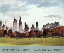 Autumn Afternoon, Central Park Art Poster Print by Adolf Dehn, 36x30