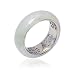 Sterling Silver White Jade "4 Lucky Wishes" Band Ring, Size 6