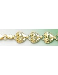 Gold Fashion Brclts Bracelet Heart With D C Double Flower Bracelet