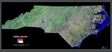 North Carolina from space satellite map / print poster / photo: 40 x 18.5 Glossy