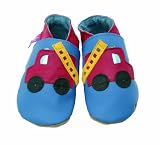 Fire Engine Blue , cute soft leather baby shoes, Small 0-6 Months [並行輸入品]