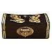 Handmade Tibetan Black Leather Jewelry Box Mythical Phoenix And Dragon Design