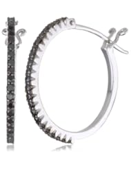 Sethi Couture "Simple Elegance" 0.5 Inch Black Diamond Micro Hoop Earrings