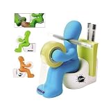 Butt Station, Tape Dispenser,Pen & Memo Holder, Paper Clip Storage, Blue