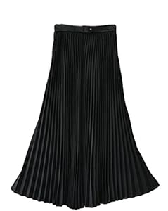 TKDR Pleated Fashion Long Skirt Black