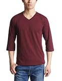 (エムツースクエアード ベーシック)M2SQUARED BASIC 天竺Vネック７分袖Ｔｅｅ D2117-375