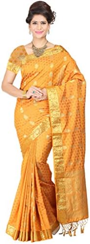 Womantra Mysore Art Mustard Tussar Silk Saree