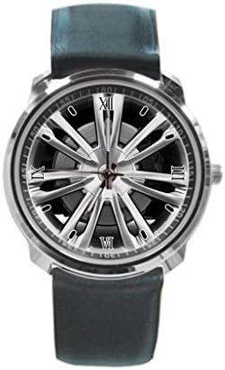 Queen Ali Custom 2012 Hyundai Genesis 4 Door Sedan V6 Wheel Cap Men's and Women's Sport Watches Business Watch With Leather Band