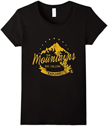 Women's Woodsy Owl "Explore" T-Shirt | The Mountains Tshirt Medium Black
