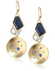 T Tahari "Night Sky" Round Concave Drop Earrings