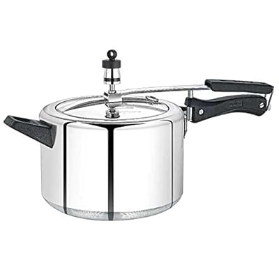 Premier Inner Lid Induction Bottom 5 Litre Pressure Cooker- ( L x B x H) 35 x 13.5 x 18.9, Silver)