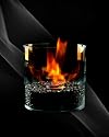 Elegantes Glasfeuer h 25 cm &Oslash; 25 cm -- kein rauchen oder ru&szlig;en - Brennstoff: Bio-Alkohol hochwertiger Edelstahlbrenneinsatz, Oberfl&auml;che poliert!!!