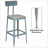 Lyon Workspace Products 1786(BB) 22' Stool-Pressed Wood Seat, Back, and Ajustable Leg Extensions