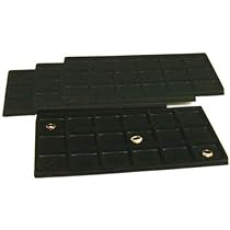4 Black 18 Slot Coin Jewelry Showcase Display Tray Inserts