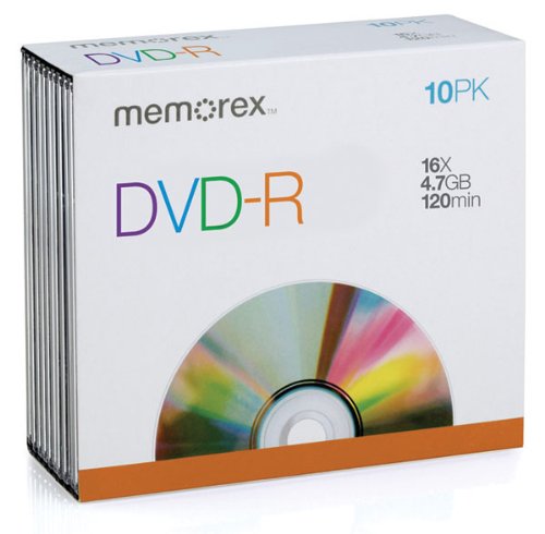 NEW DVD-R (4.7GB) (16x) Branded With Slim Jewel Case (10 Ea/Pkg) (Data Storage Media)