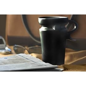 Ceramic Coffee Travel Mugs - Black Ceramic Mug by CoffeeCakes.com