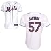 Johan Santana Jersey: Youth 2010 Majestic Home White Replica #57 New York Mets Jersey - Small (8)