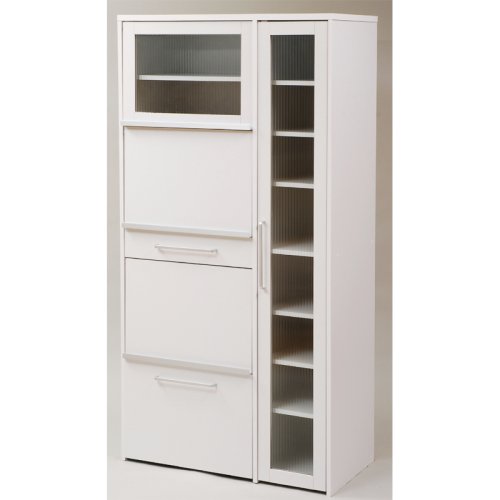 JKプラン フラップ扉家電収納　幅90 　ホワイト　mr-228