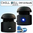 Chill Pill CHI1125B Mobile Speakers for Ipods MP3 Players and Laptops Black Bundle With Chill Pill CHI1392 Rap Cap Microphone for Ipod Classic Nano 4G Touch 2G and Iphone 3G Blue