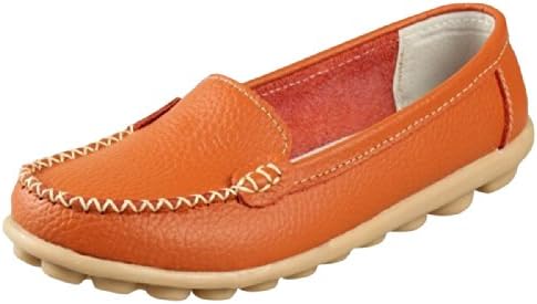 Hee Grand Women Work Flat Moccasin Loafer Slip-On Shoes US 8.5 Orange