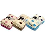 Super Soft Snuggle Brown Duet Polka Dot and Plain Fleece Throws