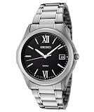 Seiko Men's SGEF21P1 Black Dial Stainless Steel Watch