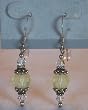 Yellow Mat and Clear Swarovski Crystal Earrings