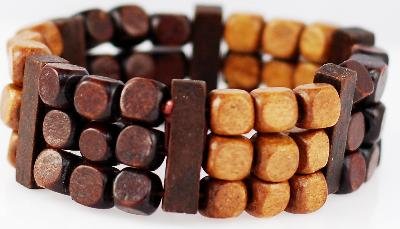 Wood Beads Cuff - Made By Survivor
