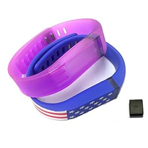 Amababa(TM) 2pcs Replacement Bands with Metal Clasps for Fitbit Flex / Wireless Activity Bracelet Sport Wristband / Fitbit Flex Bracelet Sport Arm Band (No tracker, Replacement Bands Only) (Camouflage&Violet, Small)