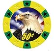 Three-Tone Stars/Eagle Chips (11.5g) 100 Yellow w/ Tray