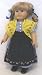 Pioneer Checked Apron on the Trail Dress with Yellow Prairie Shawl Doll Clothes Gown Outfit Fits Ame
