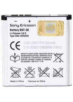 Sony Ericsson Standard Battery for Sony Ericsson C902, C905a, K850i, W580i, W760a, W995a
