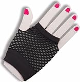 80's Black Short Fishnet Adult Gloves Adult (One Size)