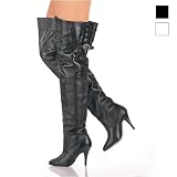 Pleaser Boots Women's LEGEND-8890 4 Pull-On Leather Thigh Boot Available in 2 Colors