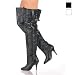 Pleaser Boots Women's LEGEND-8890 4 Pull-On Leather Thigh Boot Available in 2 Colors