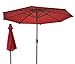 9' NEW SOLAR 40 LED LIGHTS PATIO UMBRELLA GARDEN OUTDOOR SUNSHADE-BURGUNDY