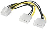 Wentronic Internes Stromkabel (2x 5,25mm Stecker auf PCI Express 8-polig) schwarz