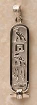 Hot Sale Sterling Silver Personalized Cartouche Pendant: Up to 5 hieroglyphic symbols - Solid Style Hand-made in Egypt by special order.