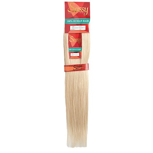 Sassy Silky Straight 18" Human Hair Extensions #613 Platinum Blonde