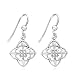 Sterling Silver Celtic Fleur-de-Lis Dangle Earrings