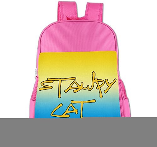 Show Time Game Stamp Cat Students Bag School Backpack Schoolbag Pink