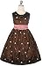 New Chocolate Brown & Pink Embroidered Dress 10 (Sk 2700)
