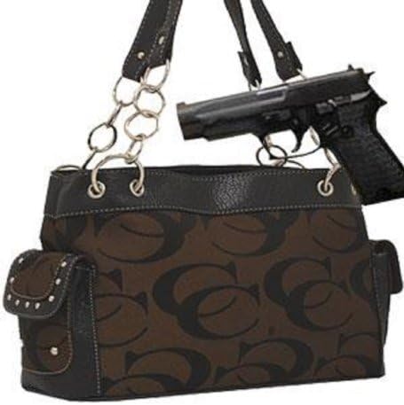Brown Fashion Signature Conceal and Carry Purse