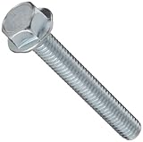 Grade 5 Zinc Plated Steel Serrated Flange Screw, Hex Drive, 1/4" - 20, 7/8" Length, Fully