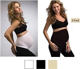 Belly Band Pro Combo Pak Everyday Maternity Wear (1 Nude + 1 Black + 1 White) , L Pre-pregnancy Size 10-12