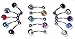 The Home of Hot Deals Double Gem Belly Button Navel Ring 14 Gauge 7/16