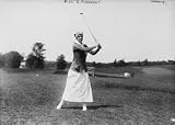 1908 photo Miss E. Pickhardt Miss E. Pickhardt swinging golf club.
