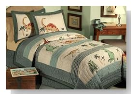 Dino Dave Full / Queen Quilt with 2 Shams